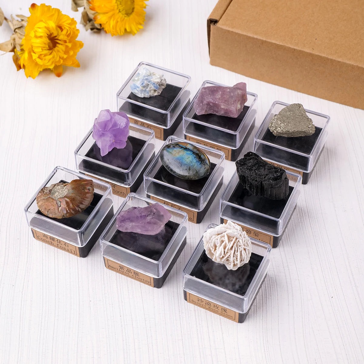 Natural Crystal Raw Mineral Box