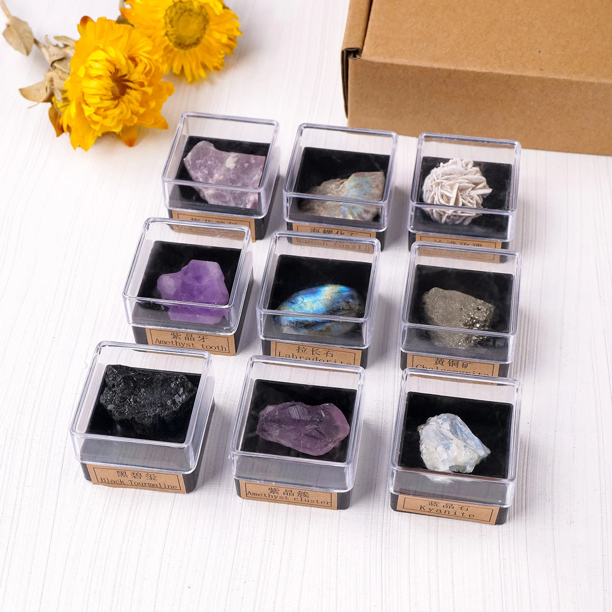 Natural Crystal Raw Mineral Box